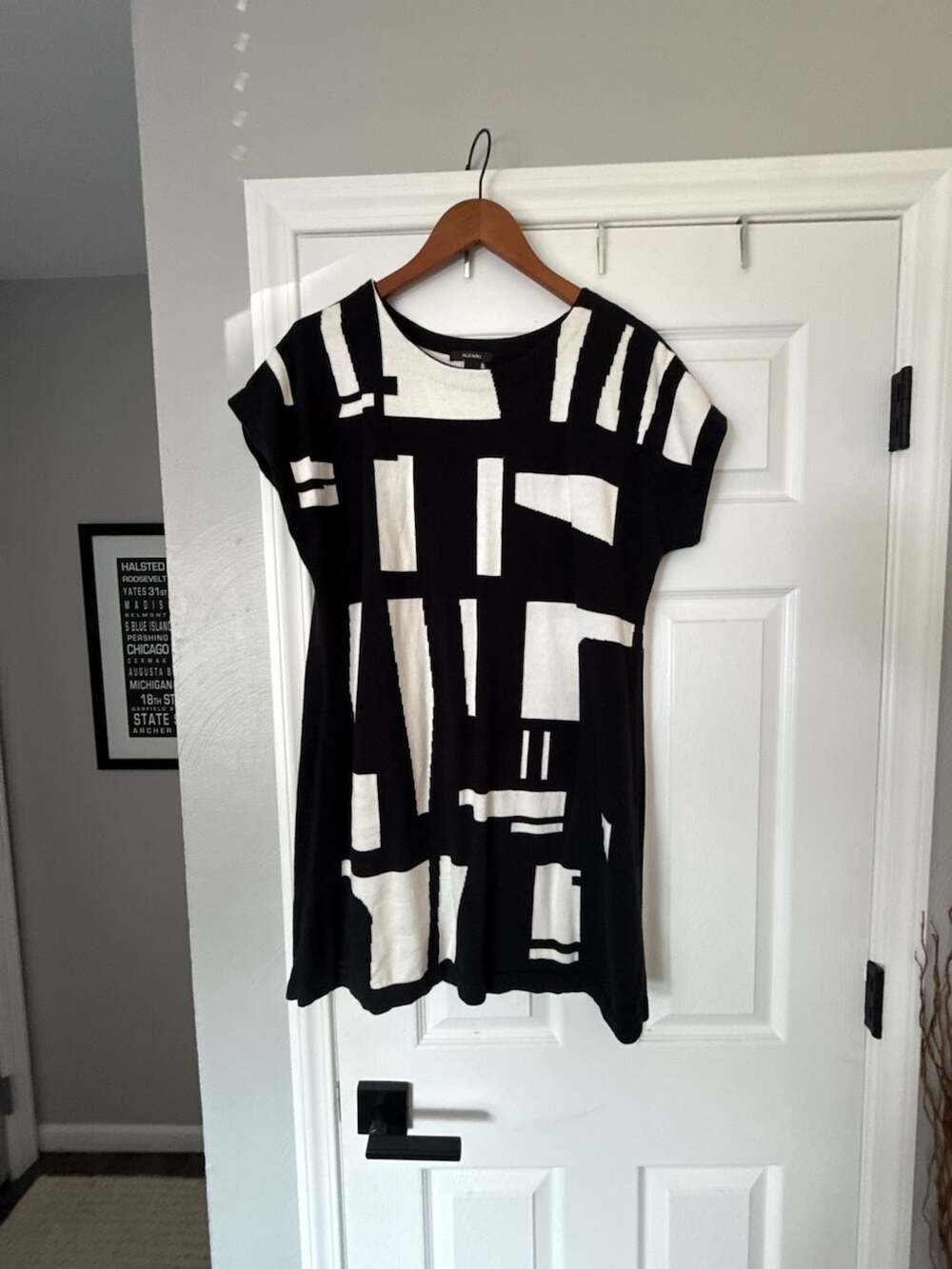 Alfani Women's Short Sleeve Geometric Print Knit Casual Dress